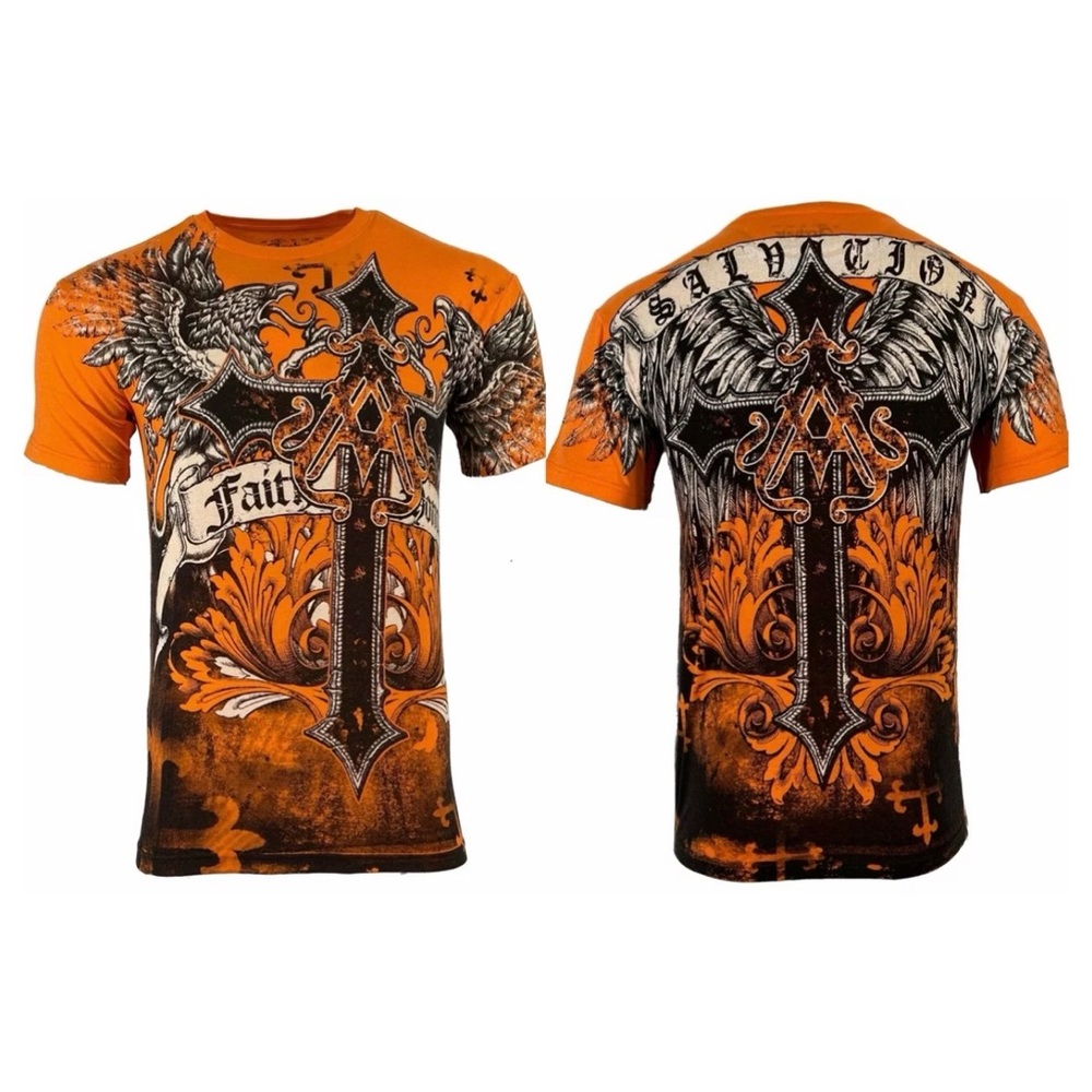 Archaic Affliction Men's T-Shirt WINGED CREATURE Wings Biker S-3XL
